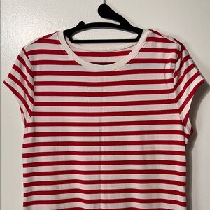 a new day Red and White Striped Short Sleeve Tee